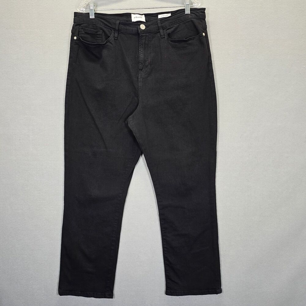 FRAME Le High Straight Black Jeans Womens Size 33 ( 36 X 25.5 )
